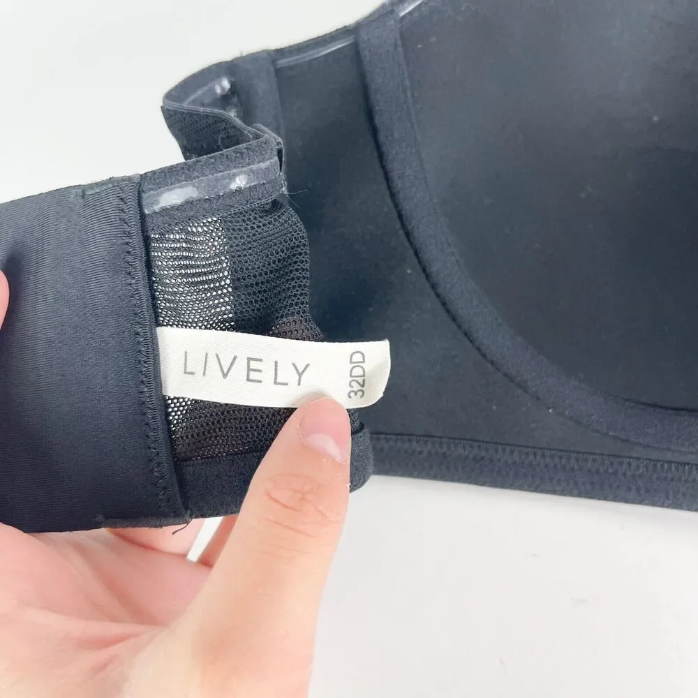Lively NWOT The No-Wire Strapless Bra Black Size 32DD - Picture 8 of 12